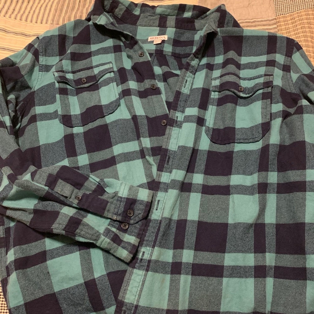 teal and black flannel